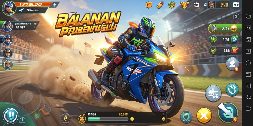 Tampilan gameplay balapan motor yang mendebarkan di 171SLOT.