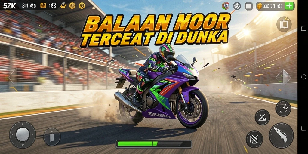 Gameplay balapan motor yang intens dan seru di 5ZK.