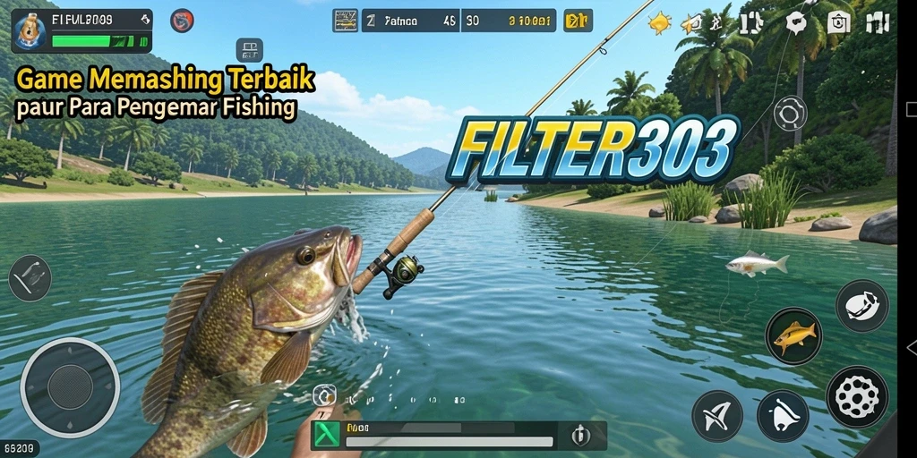 Screenshot menampilkan gameplay menarik dari FILTER303 saat memancing.