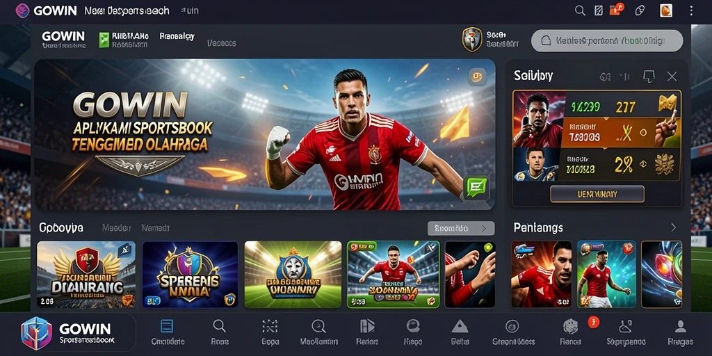 Tampilan gameplay GOWIN saat pengguna memasang taruhan olahraga.