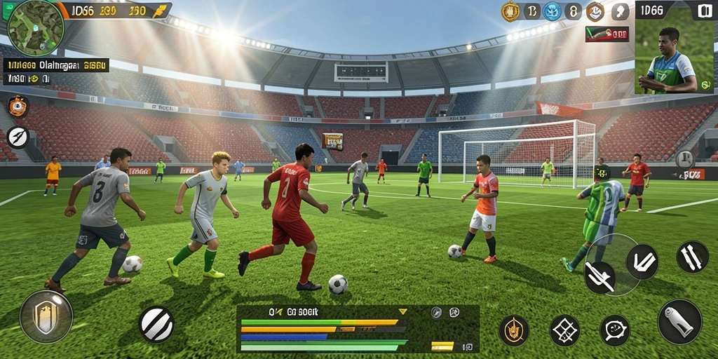 Tampilan dinamis dari gameplay ID66 dalam aksi olahraga.