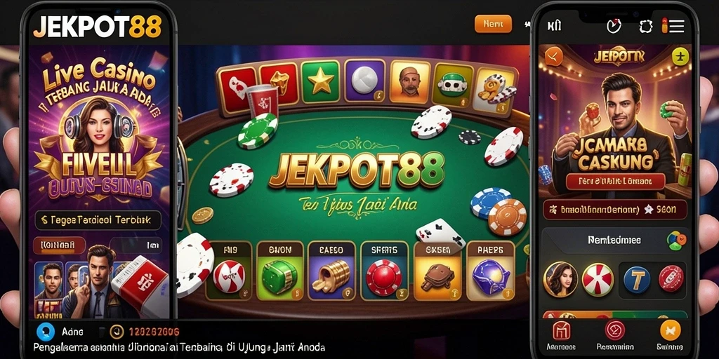 Screenshot JEKPOT88 menampilkan suasana permainan Live Casino yang mengasyikkan.