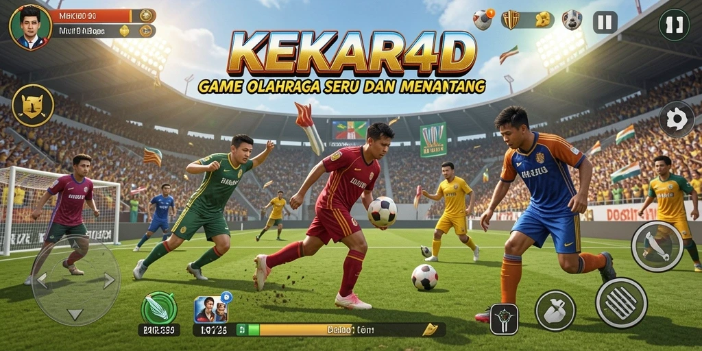 Tampilan gameplay seru dalam KEKAR4D dengan aksi olahraga mendebarkan.