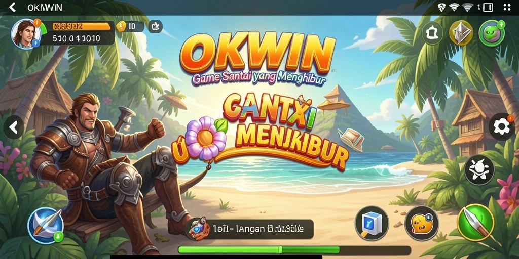 Screenshot OKWIN menampilkan gameplay yang seru dan penuh warna.