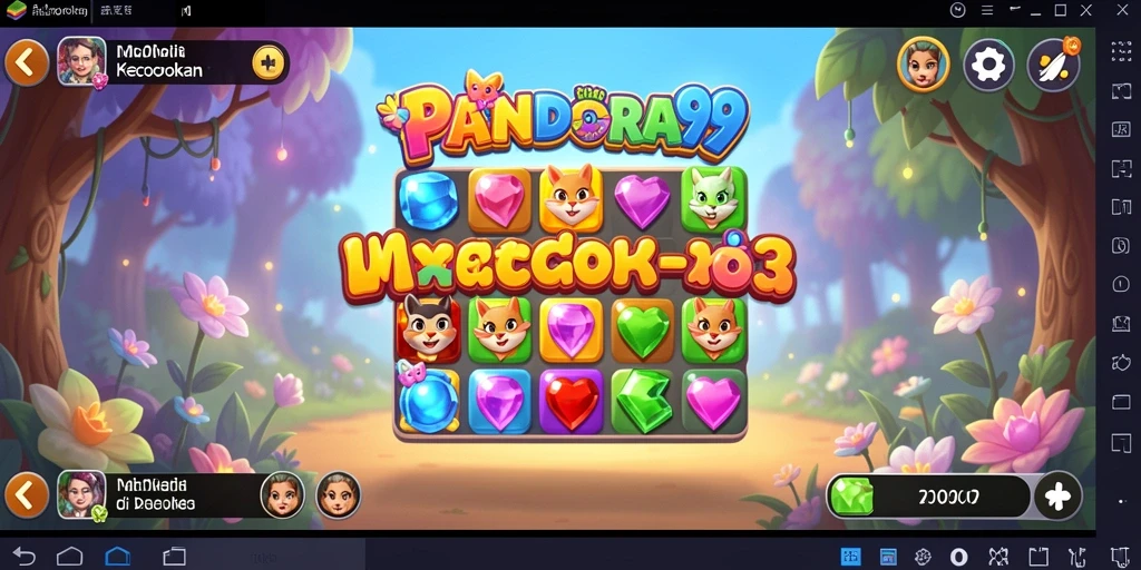 Tampilan gameplay menarik di PANDORA99, memikat pemain Match-3.