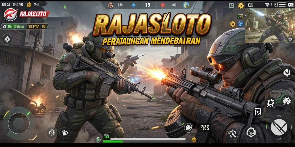 Screenshot gameplay RAJASLOTO dengan aksi tembak-menembak seru.