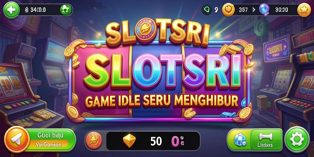 Screenshot gameplay SLOTSRI menampilkan keseruan berputar slot yang sederhana.