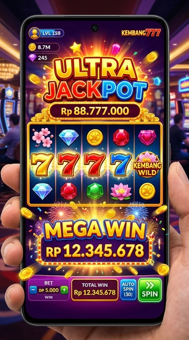 Tampilan utama aplikasi kembang777 dengan berbagai pilihan kategori.